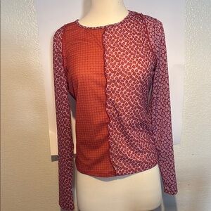 Levi's Red and Pink Patterned Long Sleeve Top